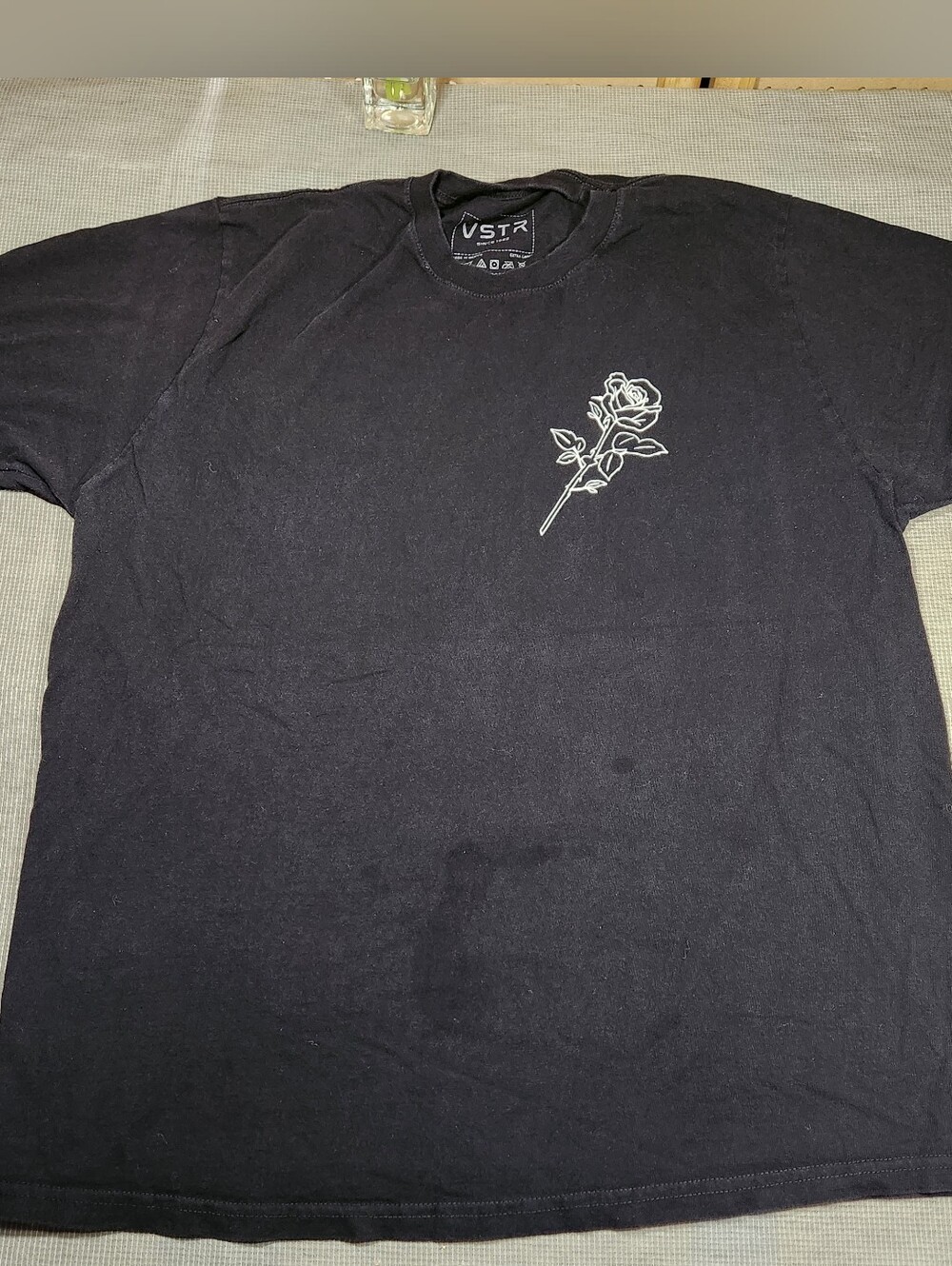 VSTR Black Rose Graphic Short Sleeve Crew T-Shirt - Men Extra Large